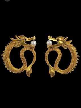Chinese Dragon Pearl~ Loong Asian Zodiac Treasure Mythical Creature Monster Stud